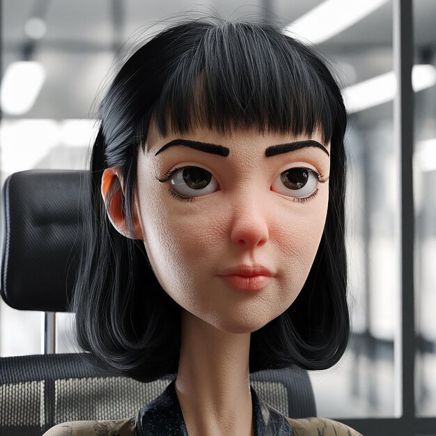 A close-up of a character's face from 