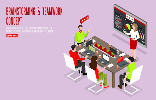 An isometric view of a game development studio with energy-efficient lighting and employees working on computers that display environmental impact data. The studio is powered by solar panels on the roof, and recycling bins are prominently placed.