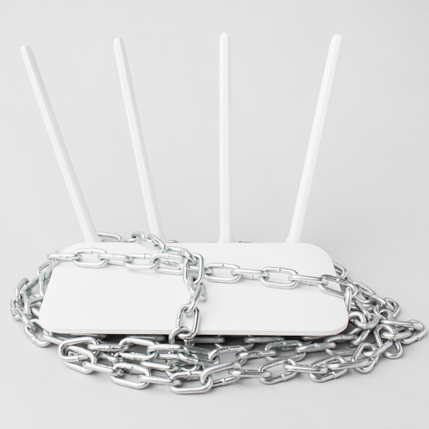 A picture of a network router with cables connected, highlighting the importance of stable internet connection for gaming.