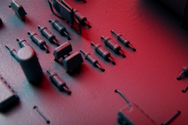 A close-up shot of a modern sound card, highlighting its components such as the DAC, op-amps, and audio connectors. Focus on the details and build quality to showcase the technological aspect.
