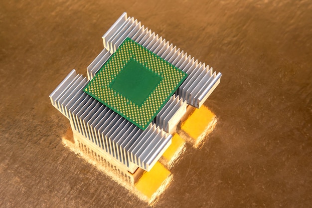 An image showing a RAM module with a close-up of its chips and detailed specifications, such as speed and capacity, highlighted.